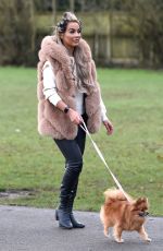 HOLLY BURNS Out with her Dog in Birmingham 01/15/2021