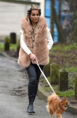 HOLLY BURNS Out with her Dog in Birmingham 01/15/2021