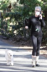 JAMIE LEE CURTIS Out with Her Dog in Santa Monica 01/21/2021