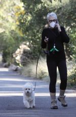 JAMIE LEE CURTIS Out with Her Dog in Santa Monica 01/21/2021