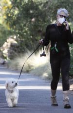 JAMIE LEE CURTIS Out with Her Dog in Santa Monica 01/21/2021