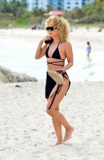 JASMINE SANDERS in Bikini on the Beach in Miami 01/18/2021
