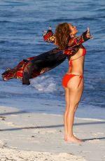 JENNIFER LOPEZ in a Red Bikini on the Beach in Turk and Caicos 01/04/2021