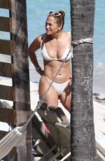 JENNIFER LOPEZ in a White Bikini at a Beach in Turks and Caicos 01/11/2021