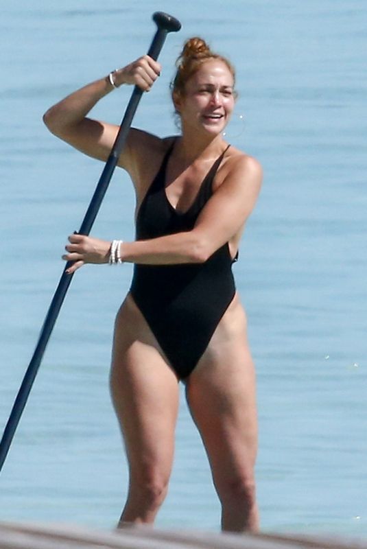 JENNIFER LOPEZ in Swimsuit Paddle-boarding in Turks and Caicos 01/06/2021