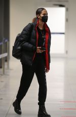 JOAN SMALLS Wearing a Mask at Milan Airport 01/23/2021