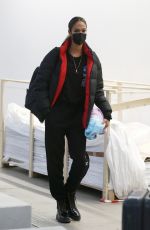 JOAN SMALLS Wearing a Mask at Milan Airport 01/23/2021