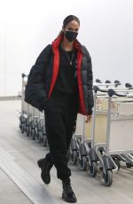 JOAN SMALLS Wearing a Mask at Milan Airport 01/23/2021