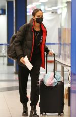 JOAN SMALLS Wearing a Mask at Milan Airport 01/23/2021