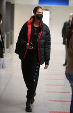JOAN SMALLS Wearing a Mask at Milan Airport 01/23/2021