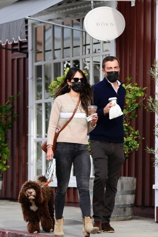JORDANA BREWSTER and Mason Morfit Out with Their Dog in Brentwood 01/07/2021