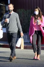 JORDANA BREWSTER in a Pink Coat Out in Los Angeles 01/19/2021
