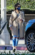 JORDANA BREWSTER in Ripped Denim Out in Brentwood 01/21/2021