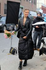 JOSEPHINE SKRIVER on the Set of Maybelline Commercial in Brooklyn 01/16/2021