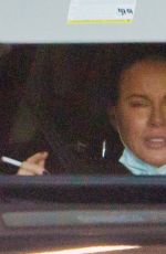 KATE BECKINSALE Out Smoking in a Car in Beverly Hills 01/18/2021