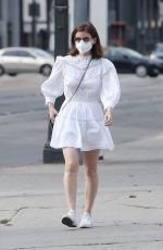 KATE MARA in a White Dress Out in Beverly Hills 01/10/2021