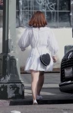 KATE MARA in a White Dress Out in Beverly Hills 01/10/2021