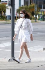 KATE MARA in a White Dress Out in Beverly Hills 01/10/2021