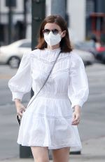 KATE MARA in a White Dress Out in Beverly Hills 01/10/2021