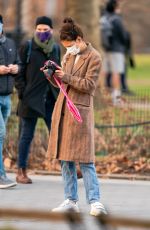 KATIE HOLMES Out at Washington Square Park in New York 01/02/2021