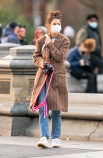 KATIE HOLMES Out at Washington Square Park in New York 01/02/2021