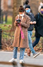 KATIE HOLMES Out at Washington Square Park in New York 01/02/2021
