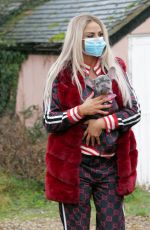 KATIE PRICE and Carl Woods Out with Their Dogs in Essex 01/14/2021