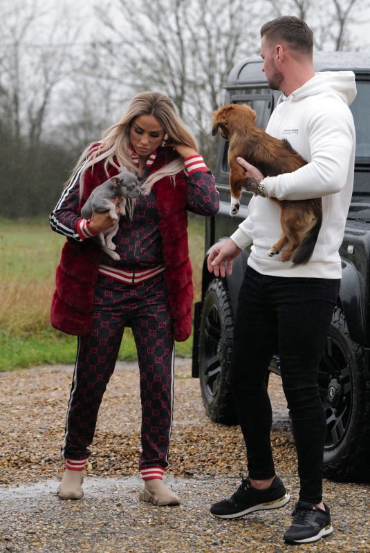 KATIE PRICE and Carl Woods Out with Their Dogs in Essex 01/14/2021
