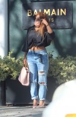 KEYSHIA COLE in Ripped Denim Out Shopping in Beverly Hills 01/16/2021