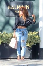 KEYSHIA COLE in Ripped Denim Out Shopping in Beverly Hills 01/16/2021