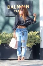 KEYSHIA COLE in Ripped Denim Out Shopping in Beverly Hills 01/16/2021