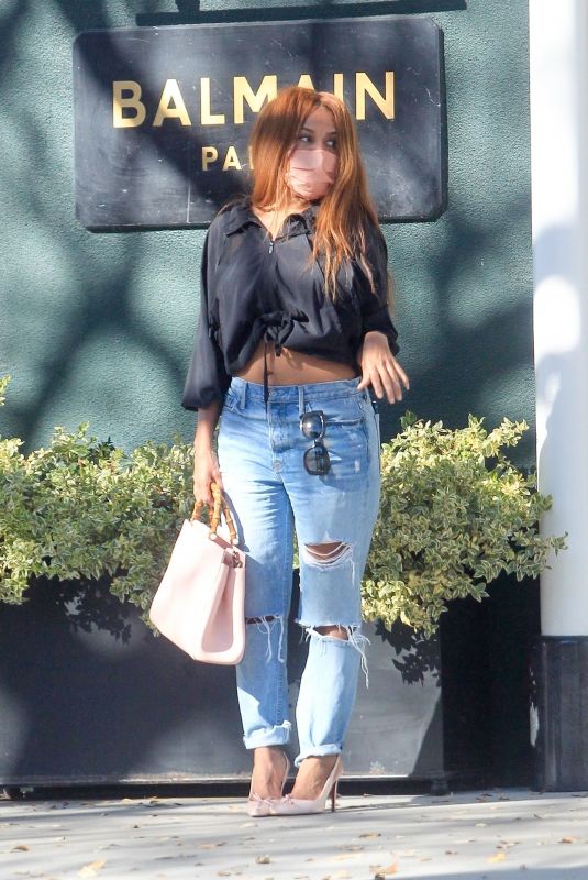 KAYSHIA COLE in Ripped Denim Out Shopping in Beverly Hills 01/16/2021