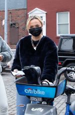 KELLY and TEDDY BENSIMON Rides Citibikes in New York 01/13/2021