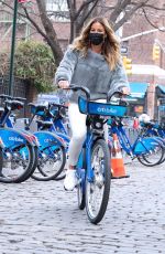 KELLY and TEDDY BENSIMON Rides Citibikes in New York 01/13/2021