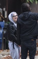 KELLY OSBOURNE Out with her Dogs in West Hollywood 01/25/2021