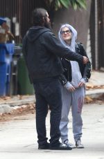 KELLY OSBOURNE Out with her Dogs in West Hollywood 01/25/2021