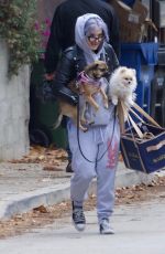 KELLY OSBOURNE Out with her Dogs in West Hollywood 01/25/2021