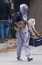 KELLY OSBOURNE Out with her Dogs in West Hollywood 01/25/2021