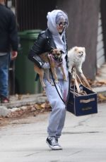 KELLY OSBOURNE Out with her Dogs in West Hollywood 01/25/2021