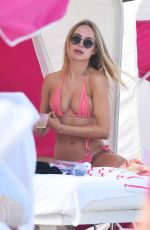 KIMBERLEY GARNER in a Pink Bikini at a Beach in Miami 01/27/2021