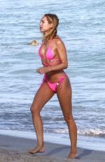KIMBERLEY GARNER in a Pink Bikini at a Beach in Miami 12/31/2020