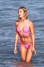 KIMBERLEY GARNER in a Pink Bikini at a Beach in Miami 12/31/2020