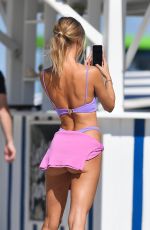 KIMBERLEY GARNER in a Purple Bikini at a Beach in Miami 01/23/2021