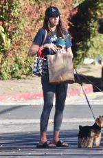 KRISTEN DOUTE Out with Her Dogs in Los Angeles 01/15/2021