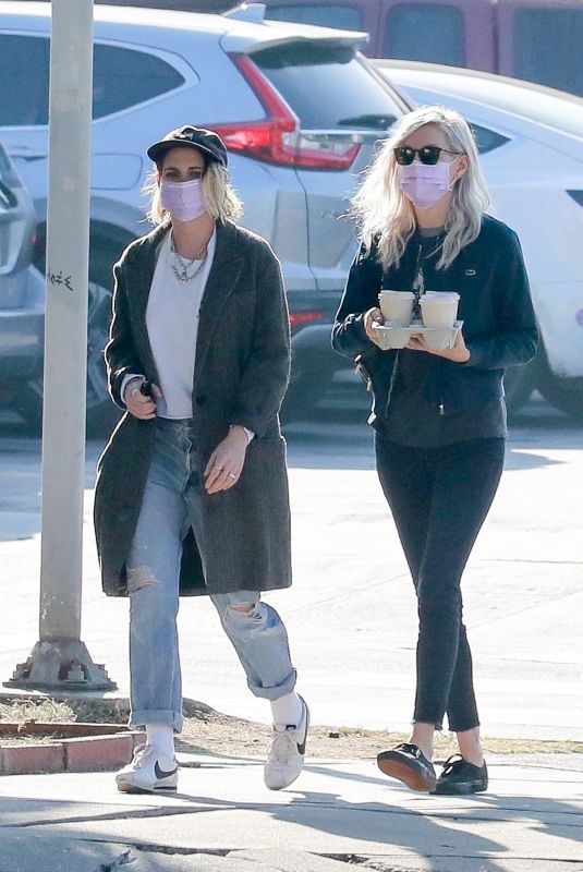 KRISTEN STEWART and DYLAN MEYER at Blue Bottle in Los Feliz 01/04/2021