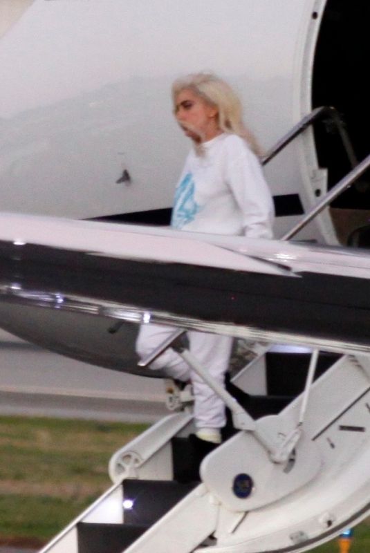 LADY GAGA Flies Back from Presidential Inauguration in Washington DC 01/20/2021