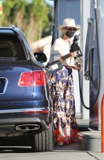 LAETICIA HALLYDAY at a Gas Station in Los Angeles 01/16/2021