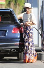 LAETICIA HALLYDAY at a Gas Station in Los Angeles 01/16/2021