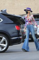 LAETICIA HALLYDAY in Denim Shopping at Mitsuwa in Los Angeles 01/19/2021