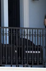 LARSA PIPPEN Chats on the Phone on Her Balcony in Ft. Lauderdale 01/21/2021